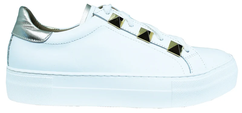 |ACS SNEAKER DONNA CROWN PELLE BIANCA BORCHIATA|