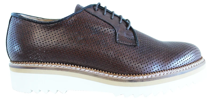 |DERBY UOMO PELLE MARRONE|