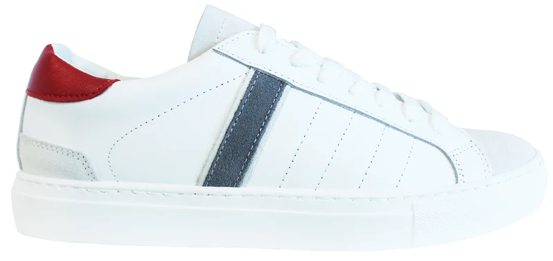 |SNEAKER UOMO PELLE BIANCA/ROSSA|