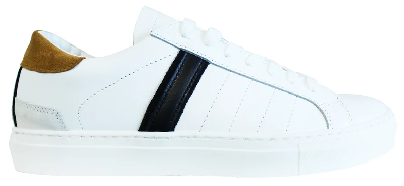 |SNEAKER UOMO PELLE BIANCA/CUOIO|