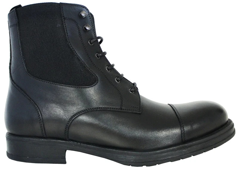 |STIVALETTO UOMO PELLE NERO|