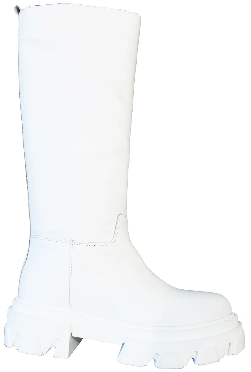 |STIVALE DONNA PELLE BIANCO|