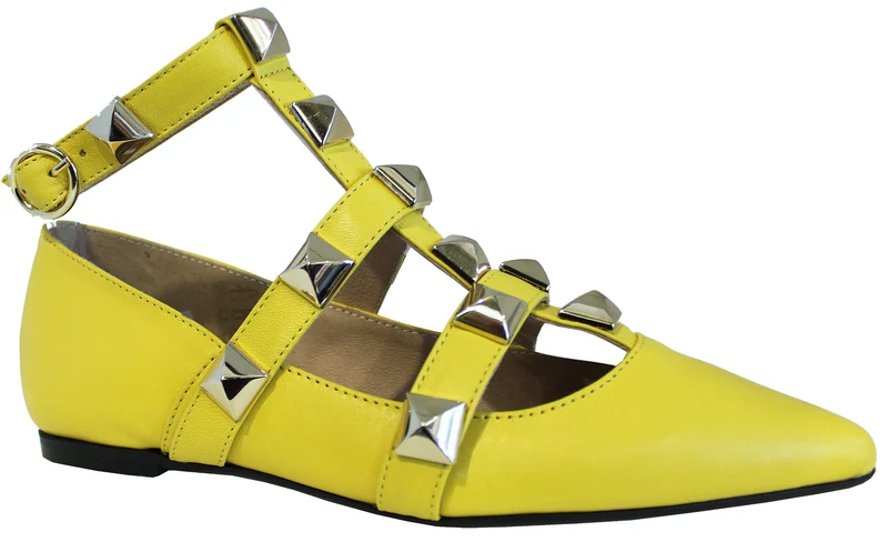 |ACS BALLERINA DONNA BORCHIATA PELLE GIALLA|