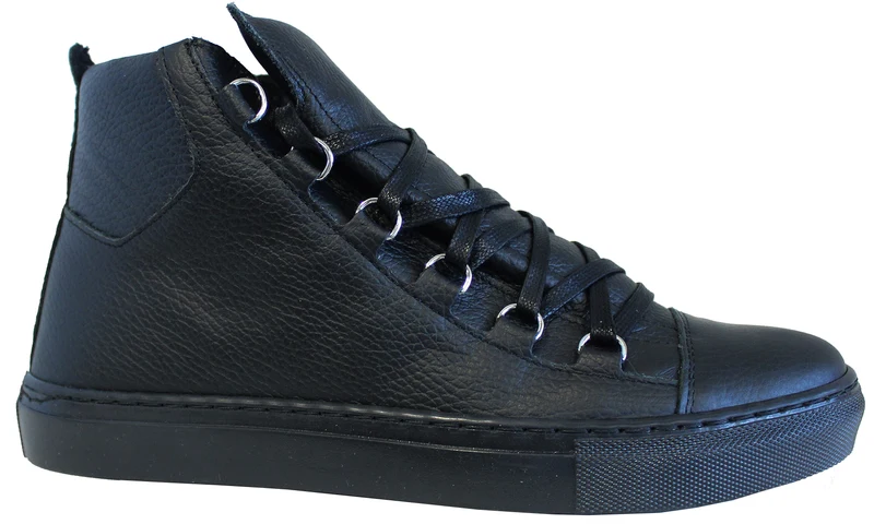 |SNEAKER ALTA UOMO PELLE NERA|