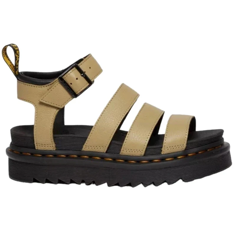 Dr Martens Blaire Pale sandalo donna in pelle verde oliva