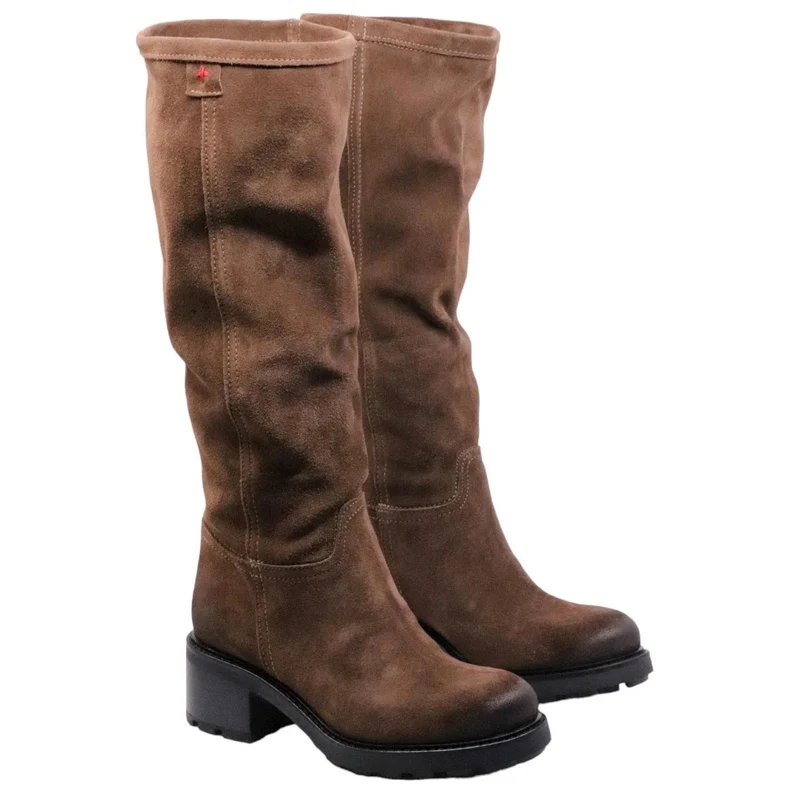 Stivale da donna Gio+ AFRA04A in camoscio di colore marrone