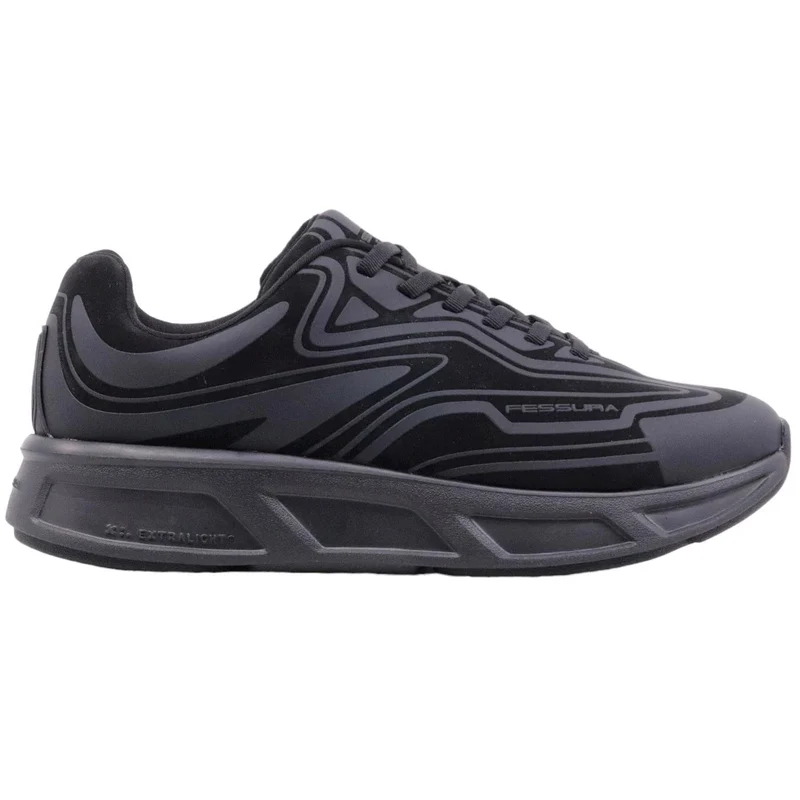 Sneaker Fessura Runflex #02 in nabuk nero