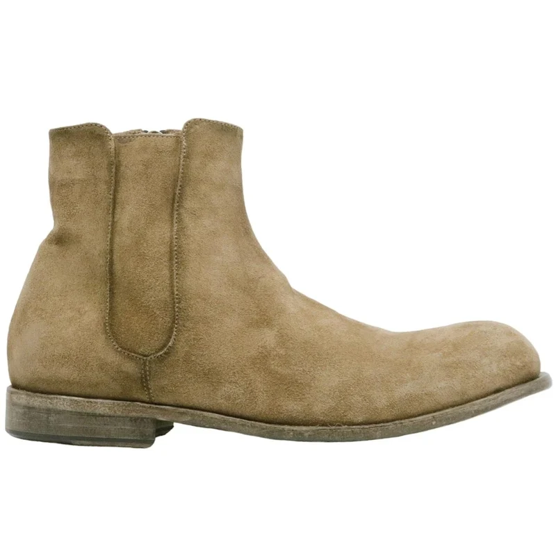 Stivaletto uomo Crispiniano 71 in pelle scamosciata taupe