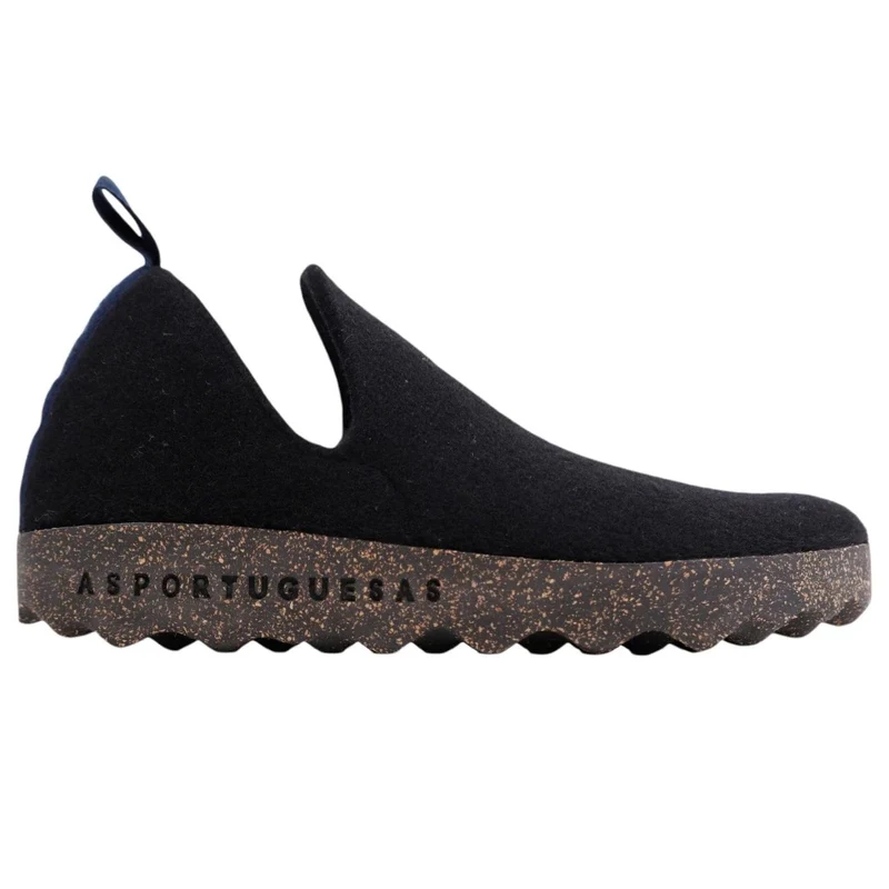 Asportuguesas City scarpa in lana naturale nera