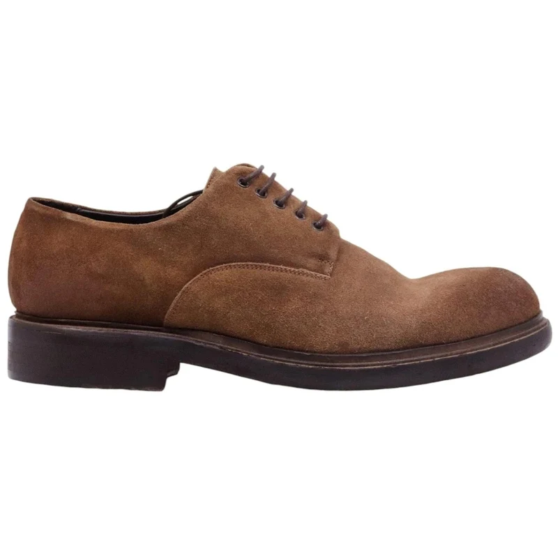 Scarpa Derby imperiale uomo Crispiniano 860 in camoscio marrone