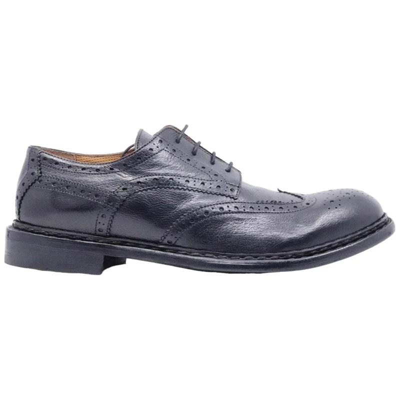 Scarpa Derby imperiale da uomo Crispiniano 481 in pelle nappata nera