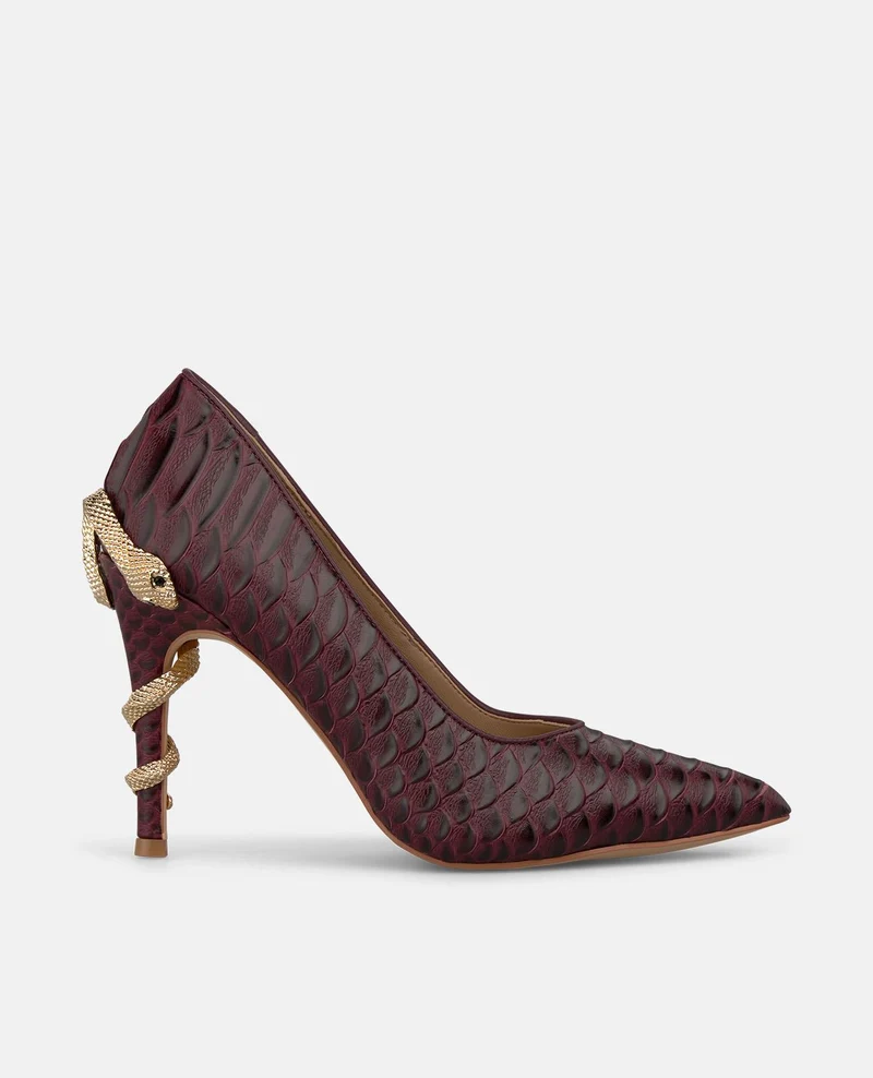 ZAPATO PIEL TACÓN CON SERPIENTE