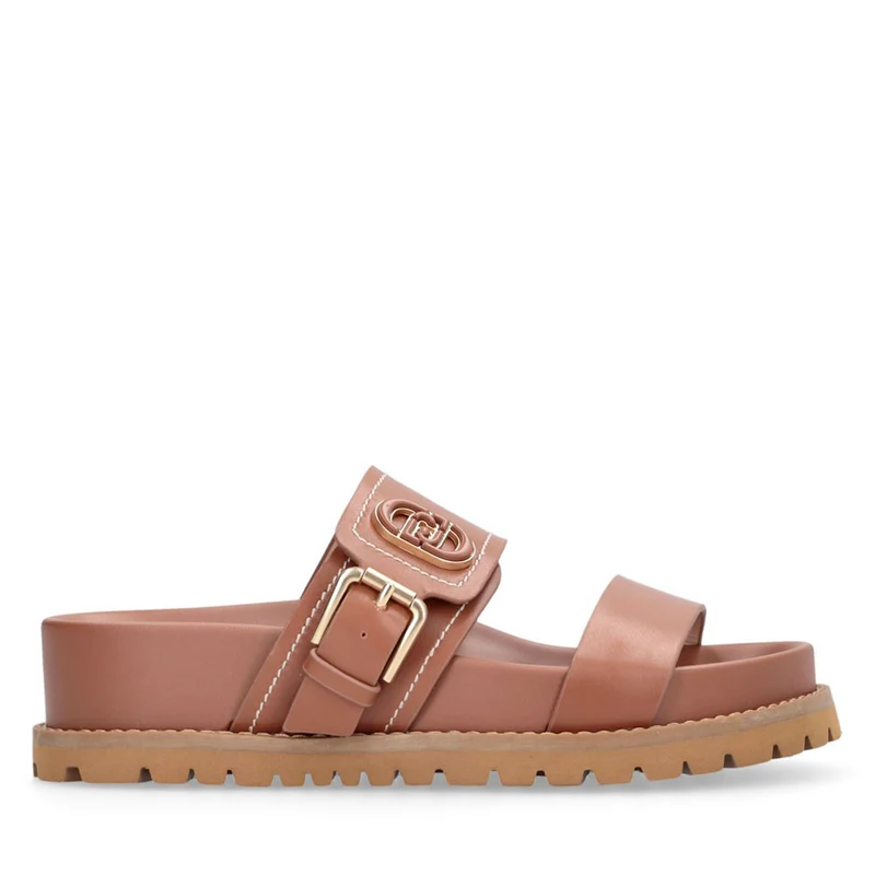 Ciabatte Donna Doppia Fascia LIU JO Livia 02 in Pelle color Cuoio