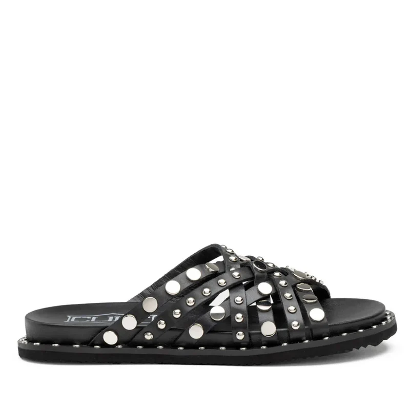 Ciabatte Donna CULT Roshelle 4275 in Pelle Colore Nero con Borchie Piatte Applicate
