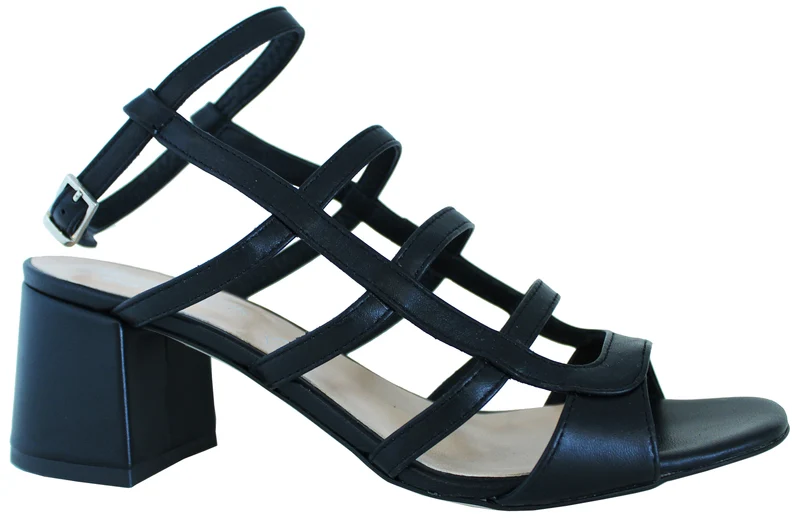 |SANDALO DONNA PELLE NERO|