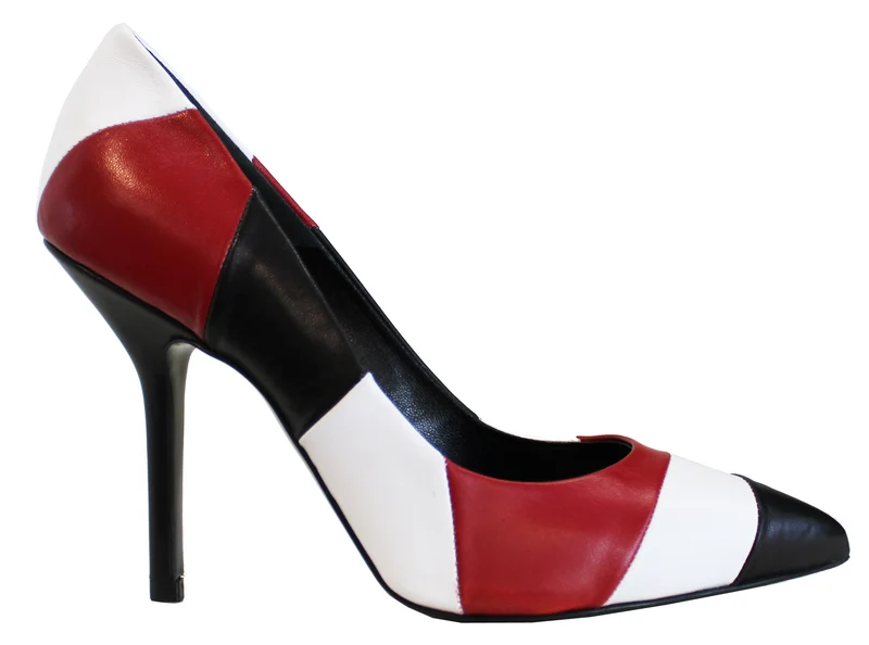|DECOLTE' DONNA PELLE BIANCO/ROSSO/NERO|