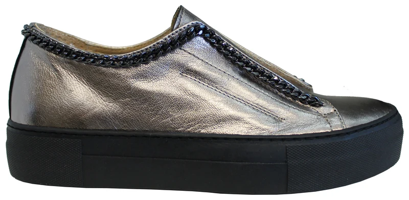 |SNEAKER DONNA PELLE ARGENTO|
