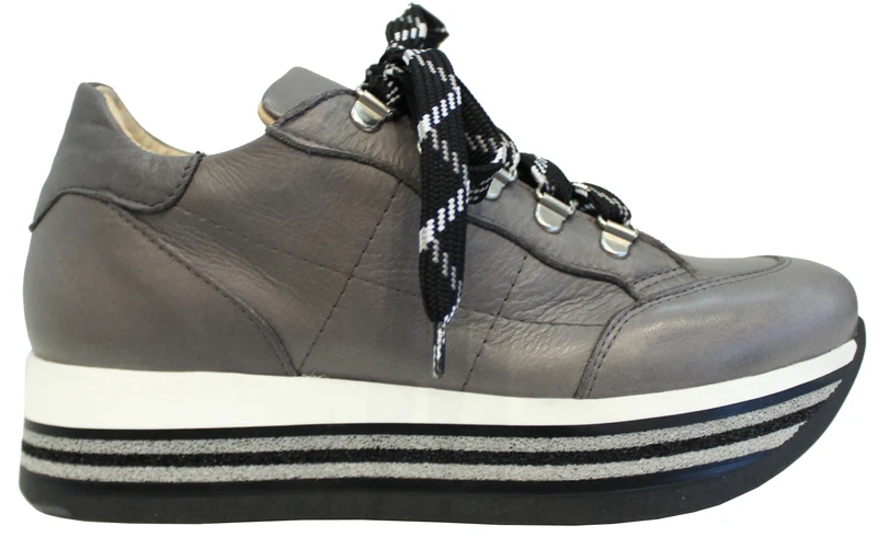 |SNEAKER DONNA PELLE GRIGIO|