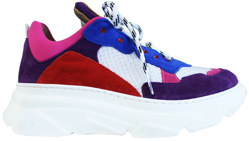 |SNEAKER DONNA PELLE MULTICOLOR|