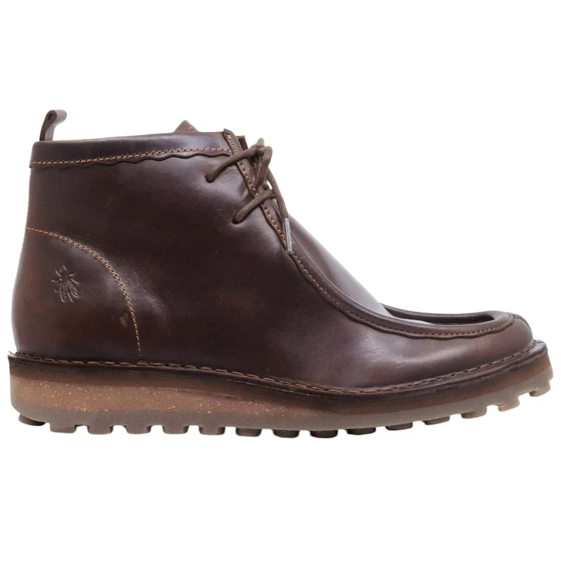Stivaletto allacciato uomo Fly London TEZI130FLY in pelle marrone scuro
