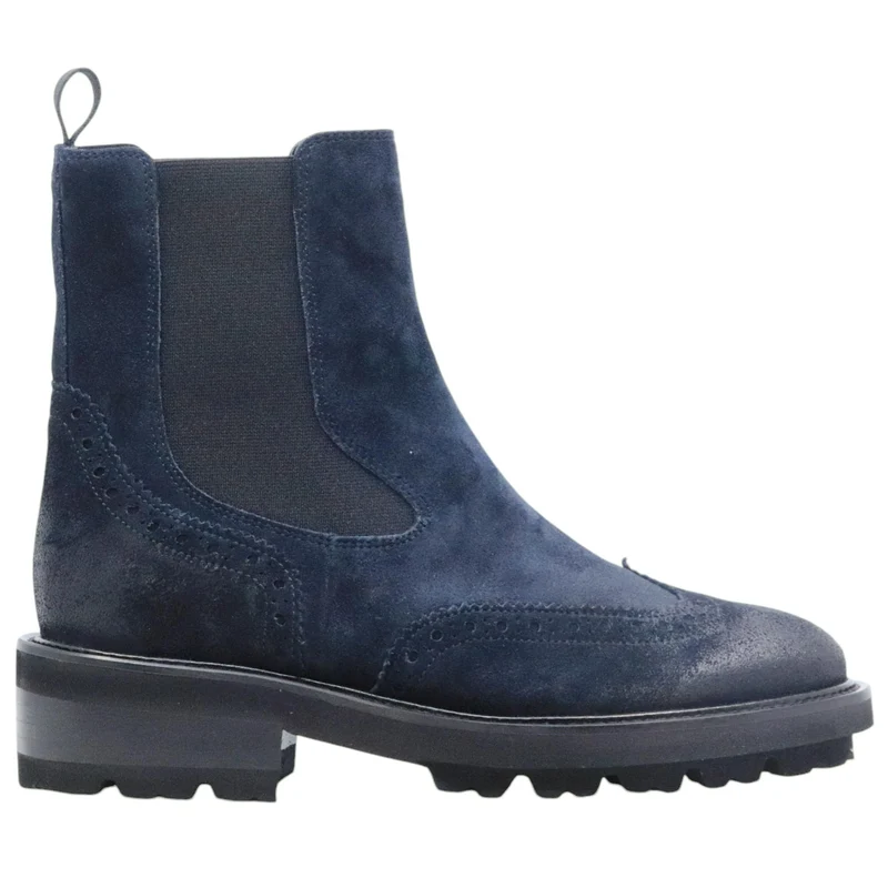 Chelsea Boot donna Triver Flight modello 446 24 in camoscio blu ingrassato
