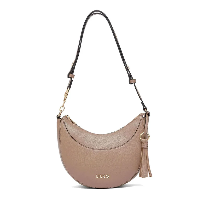 Hobo Bag Media Donna LIU JO stampa Bottalata color Mocha con Charm