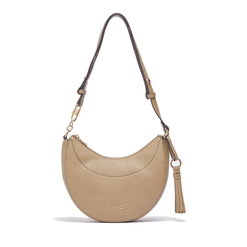 Hobo Bag Media Donna LIU JO stampa Bottalata color Fango con Charm