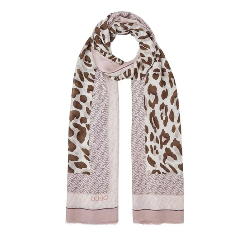 Stola Donna 90 x 180 cm LIU JO in Modal stampa Animalier Soft Peony