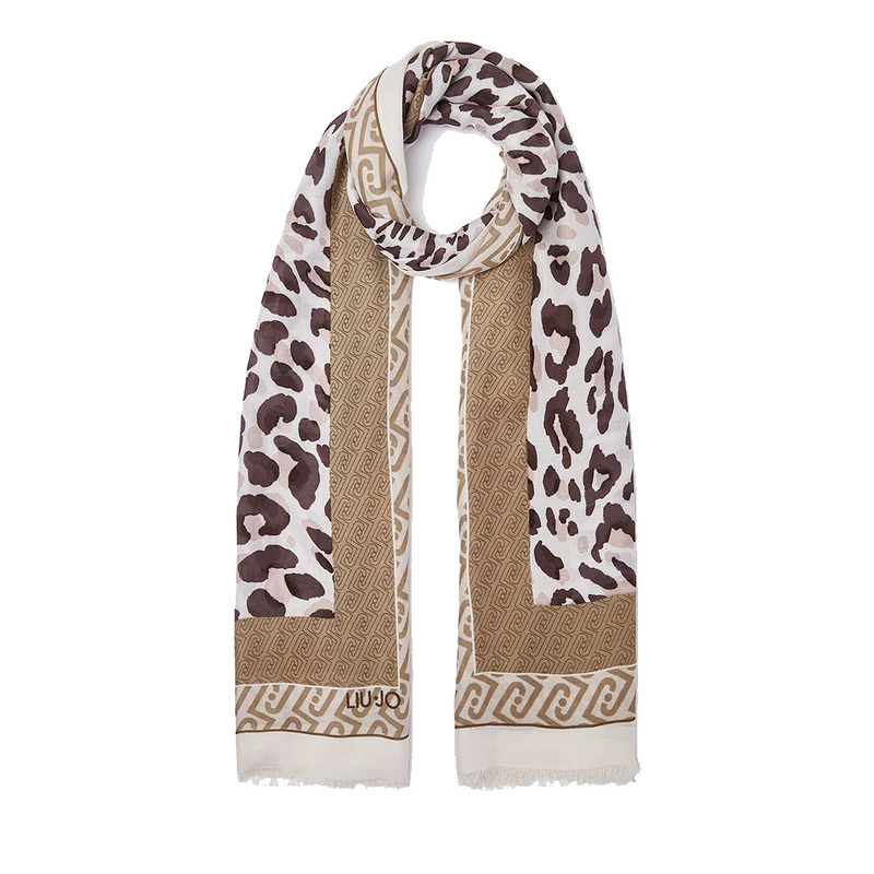 Stola Donna 90 x 180 cm LIU JO in Modal stampa Animalier Naturale