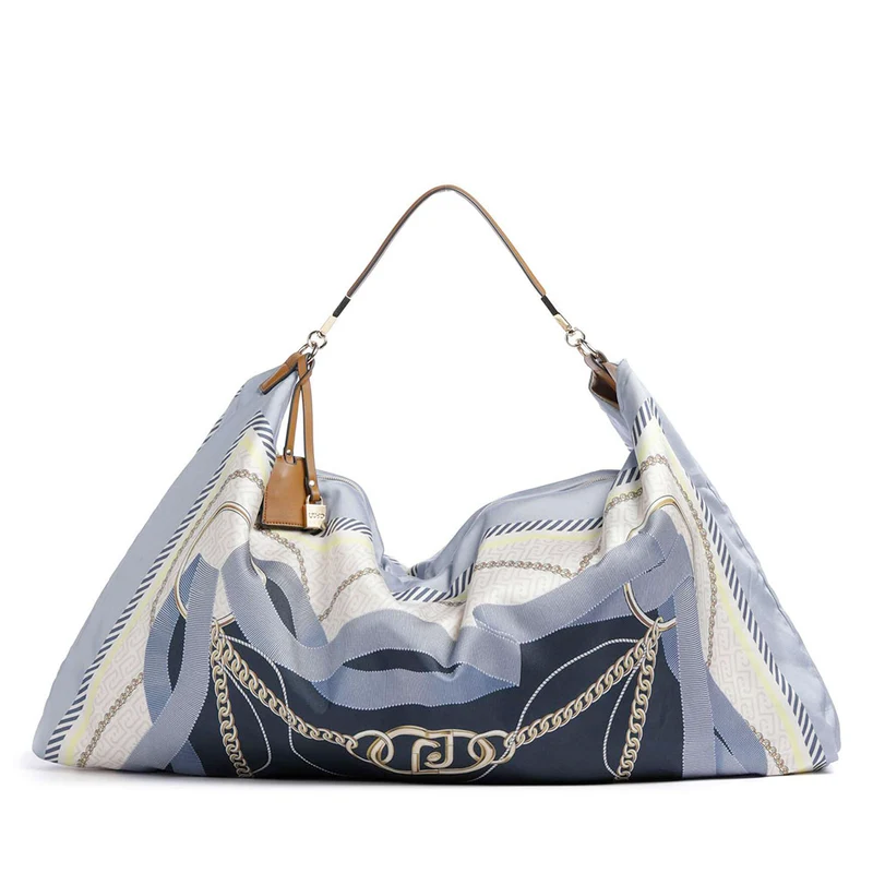 Borsa Foulard Donna LIU JO in Raso Stampato Light Denim