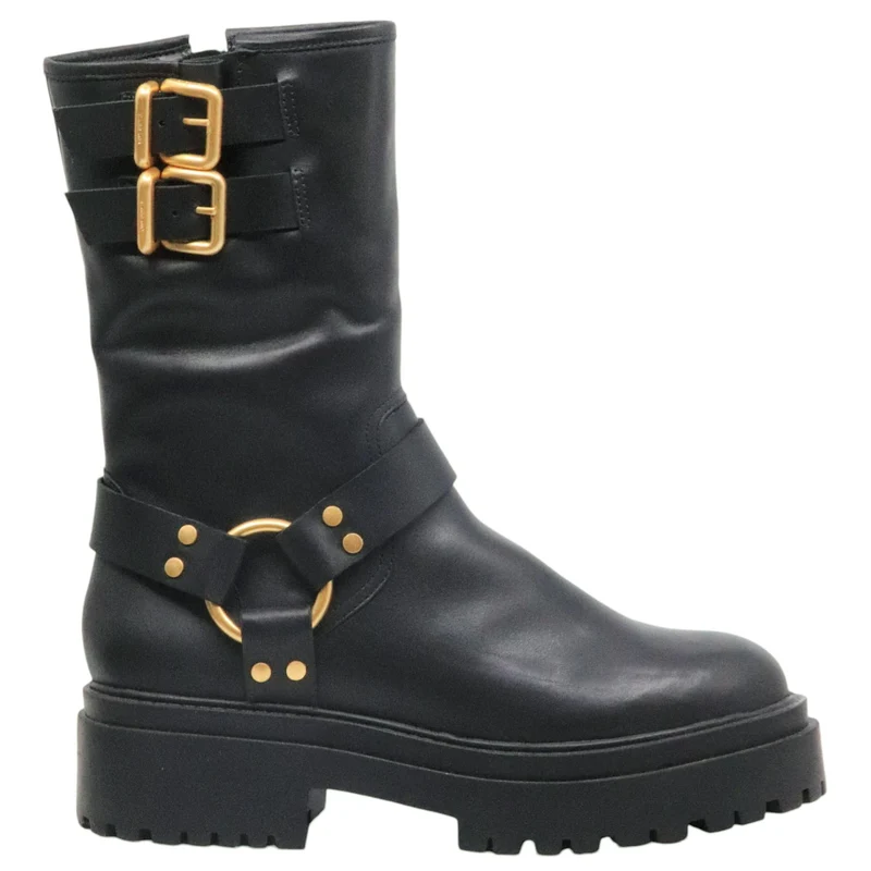 Stivale Biker donna Carrano 506034 in pelle nera