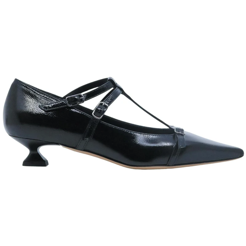 Décolleté donna The Seller SS103 in pelle verlux nera