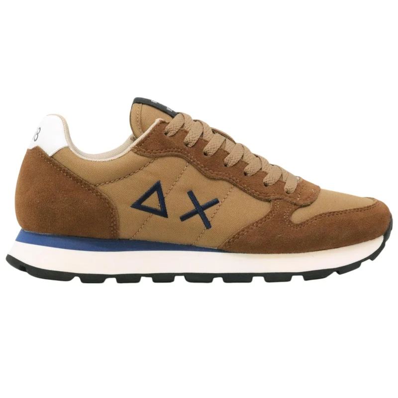 SUN68 Tom Solid Z45101 sneaker uomo in nylon e suede marrone