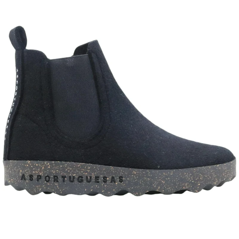 Chelsea Boot donna Asportuguesas Caia lana nera