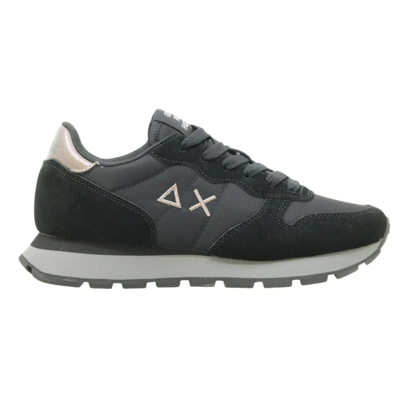 SUN68 Ally Gold Silver Z45202 sneaker donna in nylon e suede nero