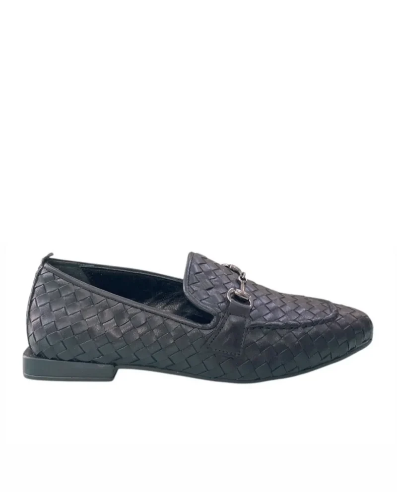 Mocassino intrecciato in pelle