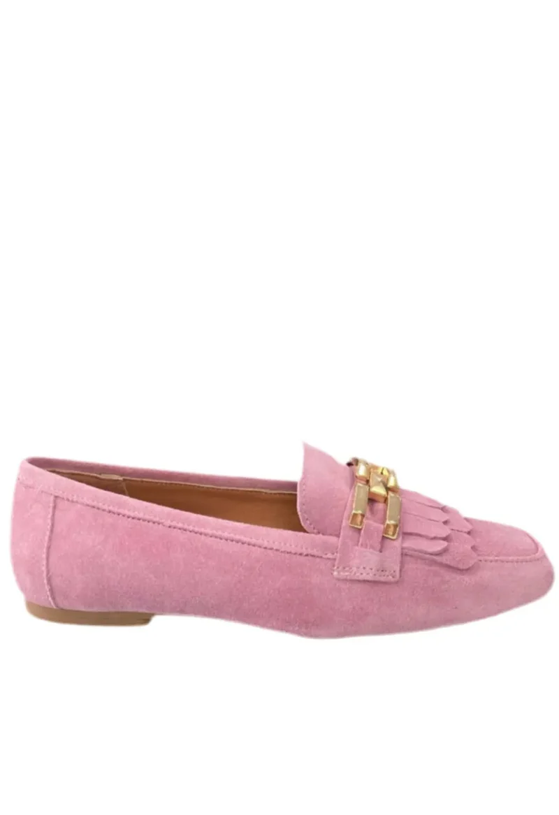 Mocassino pattina con fibbia oro