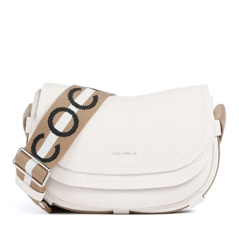 Borsa Donna a Tracolla COCCINELLE in Pelle linea Raquel Colore Blanco - Skin Misura Piccola