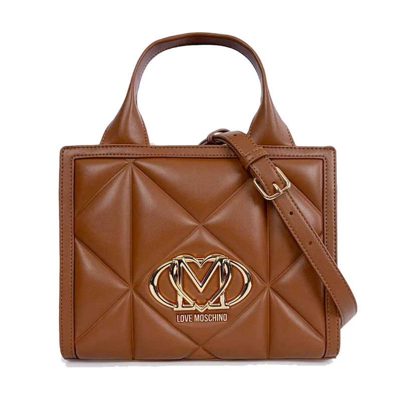 Borsa Donna a Mano Trapuntata LOVE MOSCHINO linea Embossed color Cuoio