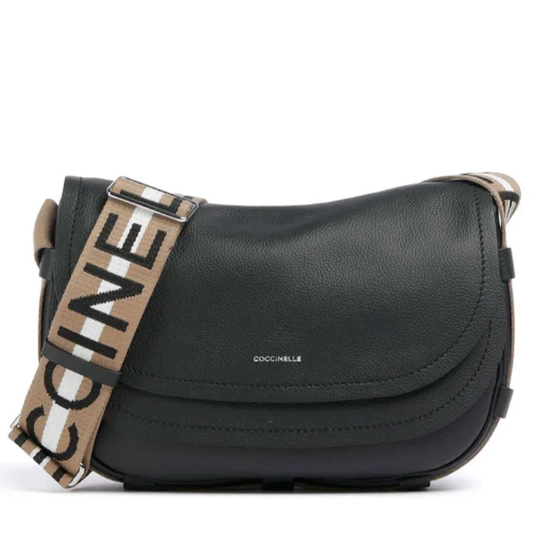 Borsa Donna a Tracolla COCCINELLE in Pelle linea Raquel Colore Noir - Cuir