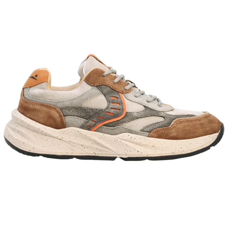 Voile Blanche CLUB22 sneaker uomo in pelle e suede marrone