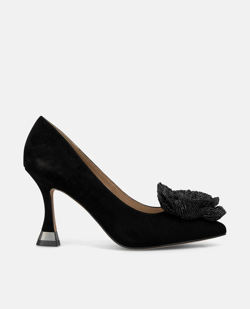 ZAPATO TACÓN FLOR ABALORIOS