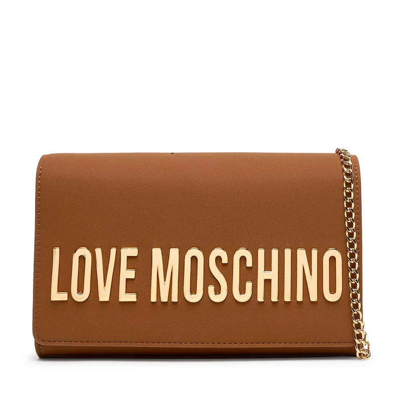 Clutch Donna con Tracolla LOVE MOSCHINO linea Smart Daily Bag Lettering Logo color Cuoio