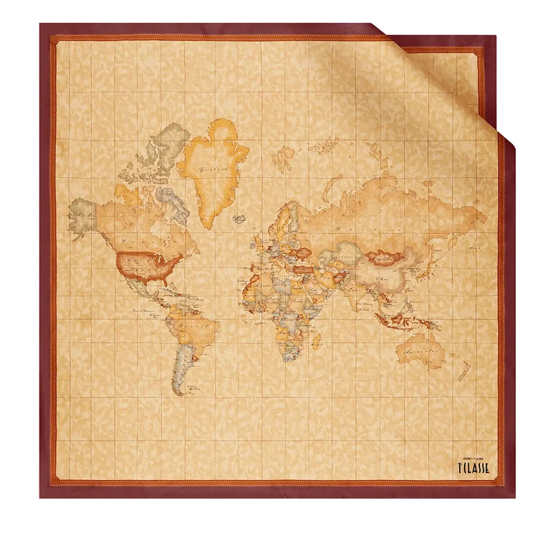Foulard 90 x 90 cm 1A Classe Alviero Martini in Seta stampa Geo Classic e Rosso Acero 3190