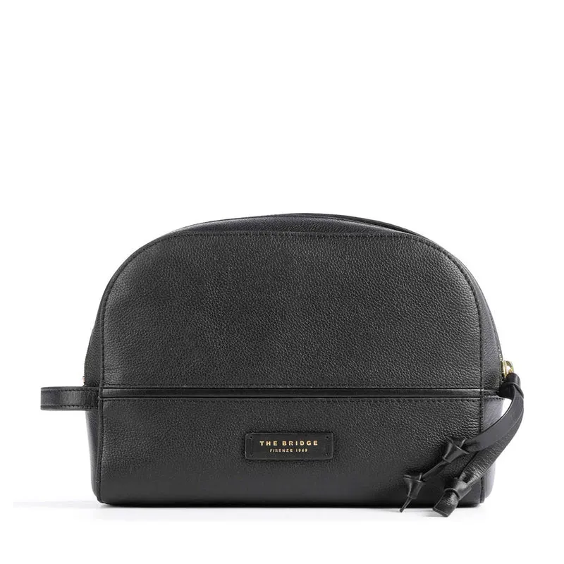 Beauty Case THE BRIDGE linea Domitilla in Pelle Nera