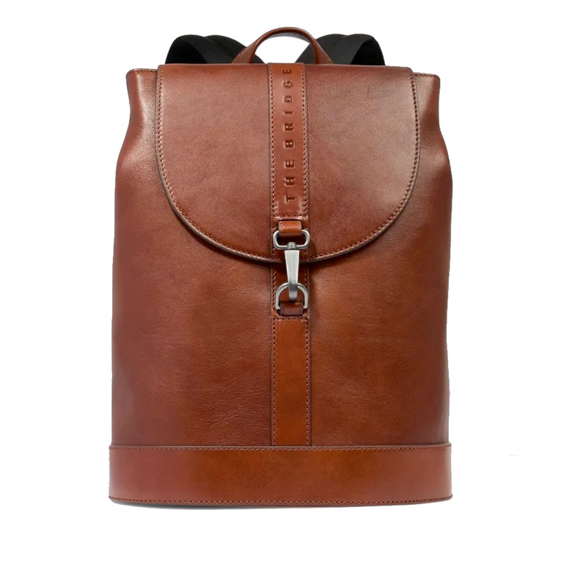 Zaino Uomo con Pattina THE BRIDGE linea Giacomo in Pelle Marrone