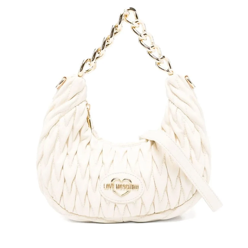 Hobo Bag Donna LOVE MOSCHINO Trapuntata Avorio
