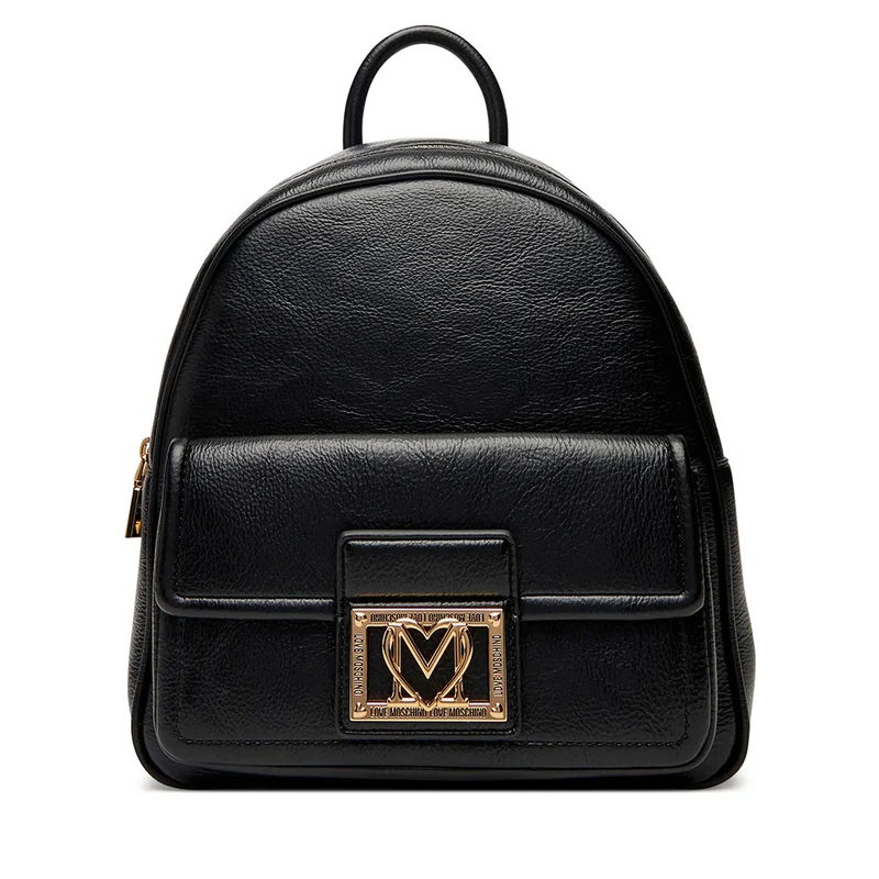 Zaino Donna LOVE MOSCHINO Nero con Placca Quadrata con Logo