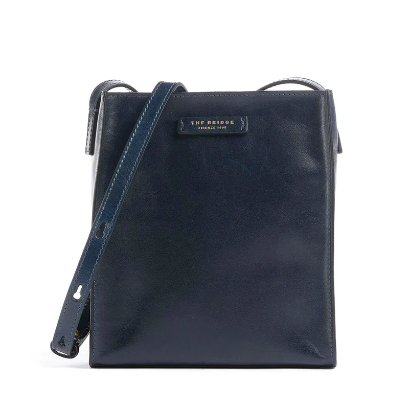 Borsa Donna a Tracolla THE BRIDGE linea Mirra in Pelle Blu Oltremare