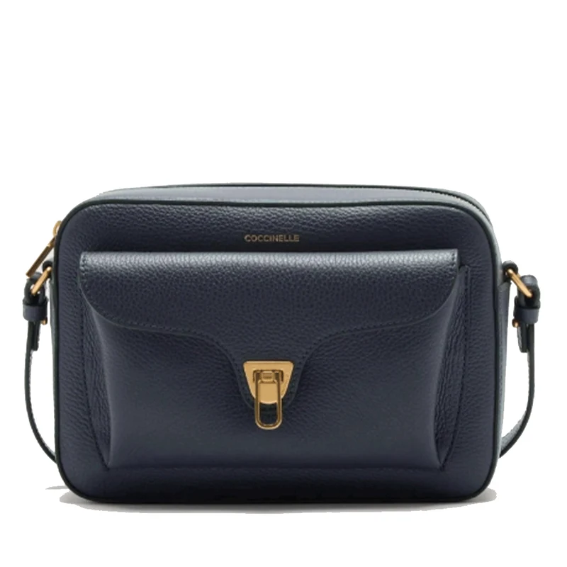 Borsa Donna a Tracolla COCCINELLE in Pelle Midnight Blue linea Beat Soft Misura Large